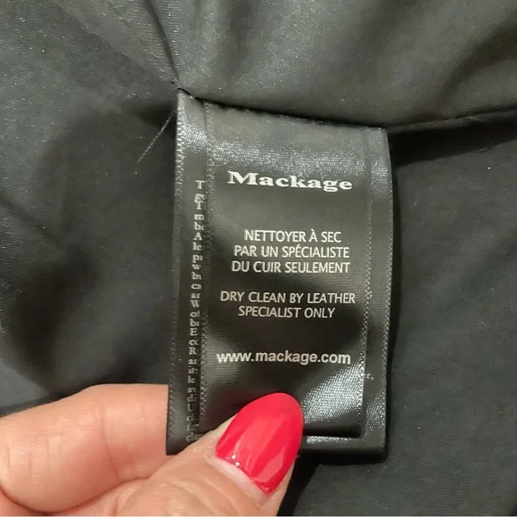 Mackage Kenya, black Leather Biker moto Jacket - Picture 11 of 13